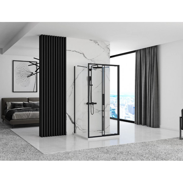 Душова кабіна REA RAPID SLIDE 130х80 BLACK пристінна