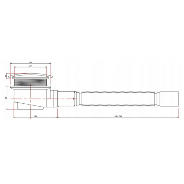 Душовий піддон MEXEN FLAT 110x80 WHITE-B