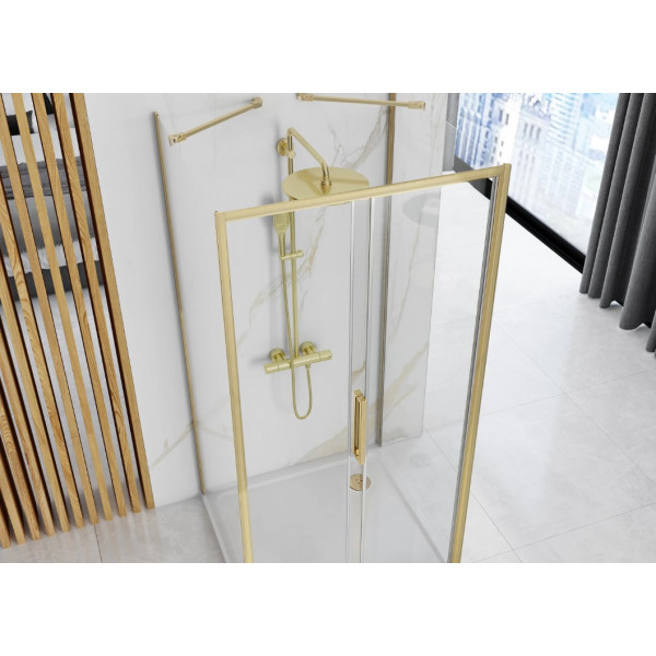 Душова кабіна REA RAPID SLIDE 120х90 BRUSHED GOLD пристінна