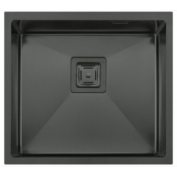 Мийка Quadro 49 Celldecor Nano Graphite + Змішувач FKM 3128 Black Steel 8216.401.0004