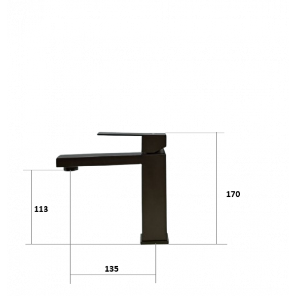 Змішувач для раковини Fabiano Cubo 40102 Graphite 8231.401.1628