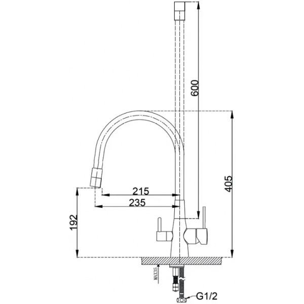 Змішувач кухонний Fabiano FKM 3126 SS Flex Nano Graphite 8231.401.1710