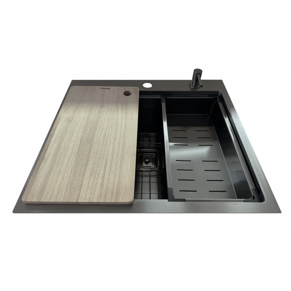 Нержавіюча мийка Fabiano TOP Center 57 Celldecor Nano Graphite 8216.401.1940
