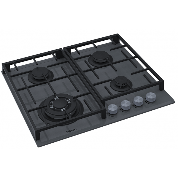 Варильна поверхня газова Fabiano FHG 8244 VGHT Titanium Glass 8111.406.1473