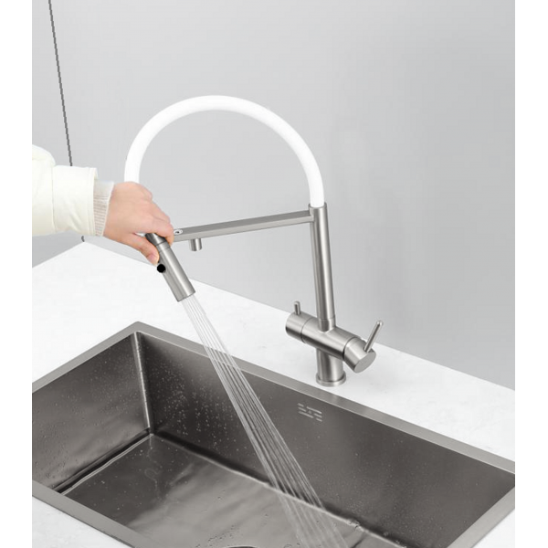 Кухонний змішувач Fabiano FKM 3130 Inox White 8231.403.1932