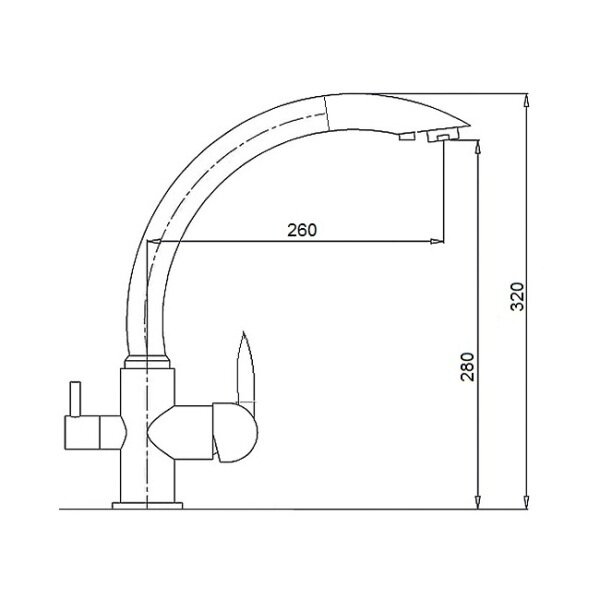 Змішувач кухонний Fabiano FKM 31.2 Inox 8231.403.0533