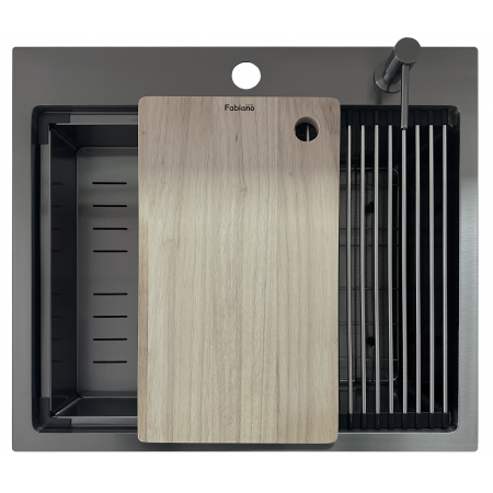 Нержавіюча мийка Fabiano TOP Center 57 Celldecor Nano Graphite 8216.401.1940