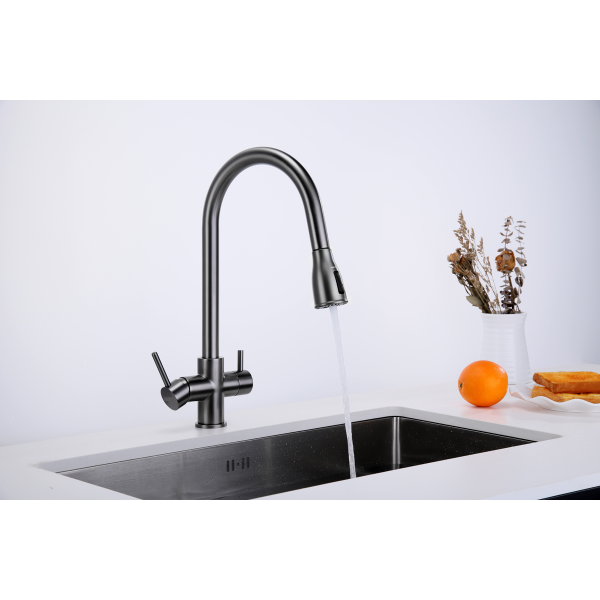 Змішувач кухонний Fabiano FKM 3122 Black Steel 8231.403.1150