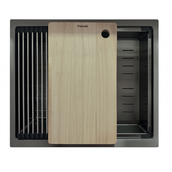 Нержавіюча мийка Fabiano Quadro Center 54 Celldecor Nano Graphite 8216.401.1918