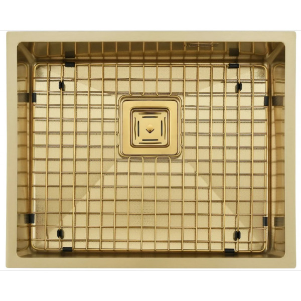Мийка Quadro 49 Celldecor Nano Gold + Змішувач FKM 3128 Light Gold 8216.401.0006