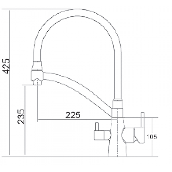Кухонний змішувач Fabiano FKM 31.10 Black Steel 8231.403.1 049
