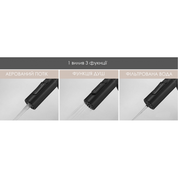 Кухонний змішувач Fabiano FKM 3127 Black Steel 8231.403.1909