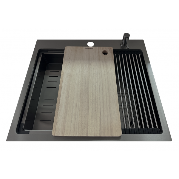 Нержавіюча мийка Fabiano TOP Center 57 Celldecor Nano Graphite 8216.401.1940