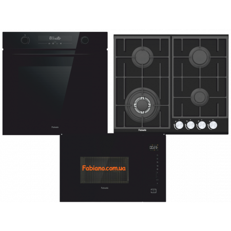 Комплект вбудованої техніки Fabiano Full Black 4 газ 8500.038.0000