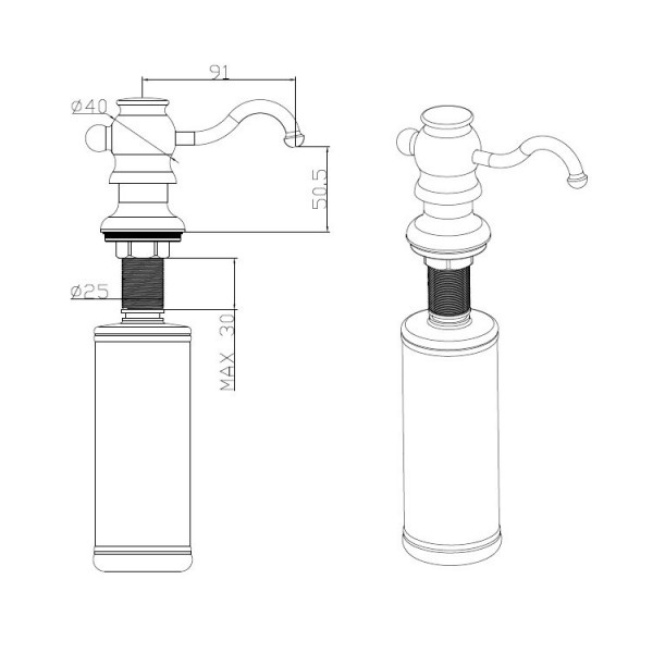 FASD 30 Inox Antigue (дозатор для мила)