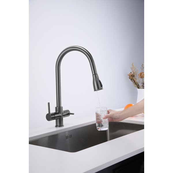 Змішувач кухонний Fabiano FKM 3122 Black Steel 8231.403.1150