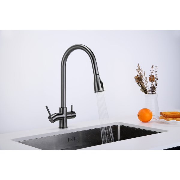 Змішувач кухонний Fabiano FKM 3122 Black Steel 8231.403.1150