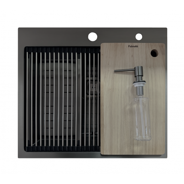 Нержавіюча мийка Fabiano TOP Center 57 Celldecor Nano Graphite 8216.401.1940
