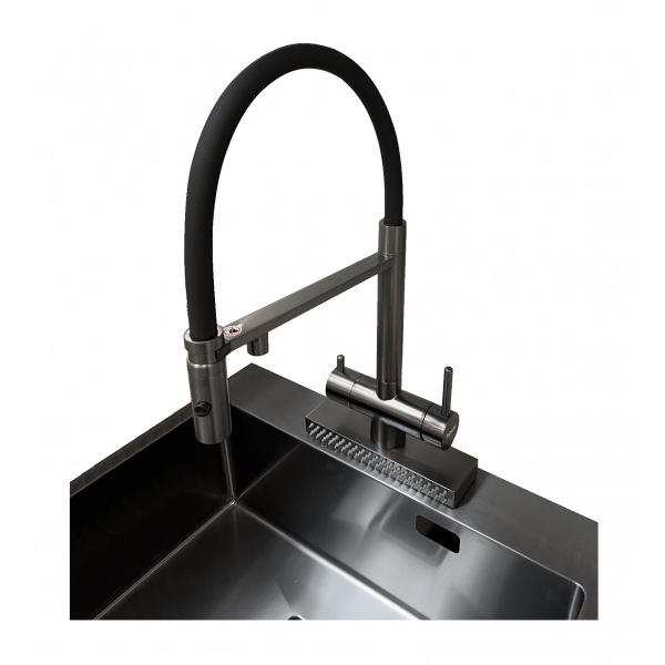 Змішувач кухонний Fabiano FKMC 3124 Black Steel 8231.403.1543