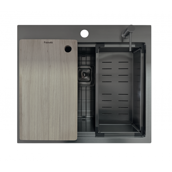 Нержавіюча мийка Fabiano TOP Center 57 Celldecor Nano Graphite 8216.401.1940