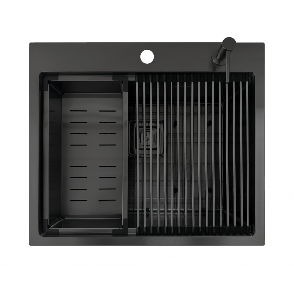 Нержавіюча мийка Fabiano TOP Center 57 Celldecor Nano Graphite 8216.401.1940