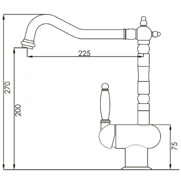Змішувач кухонний Fabiano FKM 37 Brass Antique 8232.403.0343