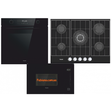 Комплект вбудованої техніки Fabiano Full Black 5 газ 8500.039.0000
