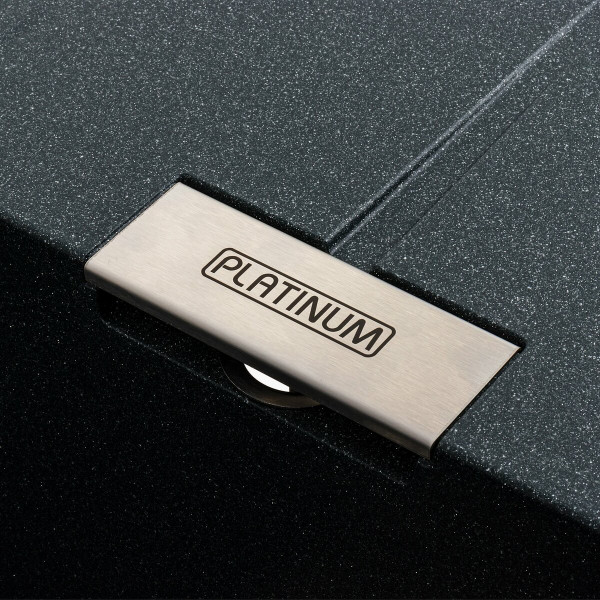 Гранітна мийка для кухні Platinum 6250 ZIRKONE матовий Антрацит, L