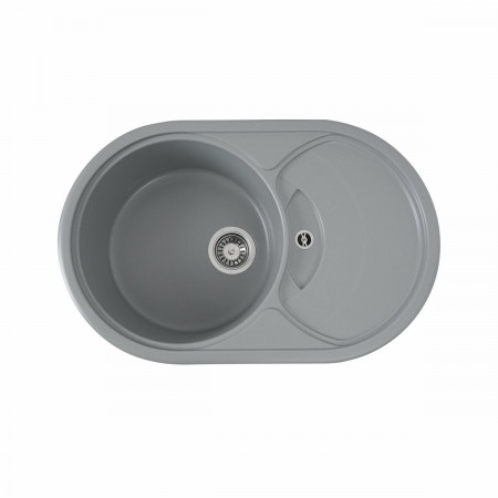 Гранитная мойка для кухни Platinum 7750 GAZZO глянец Серый металлик