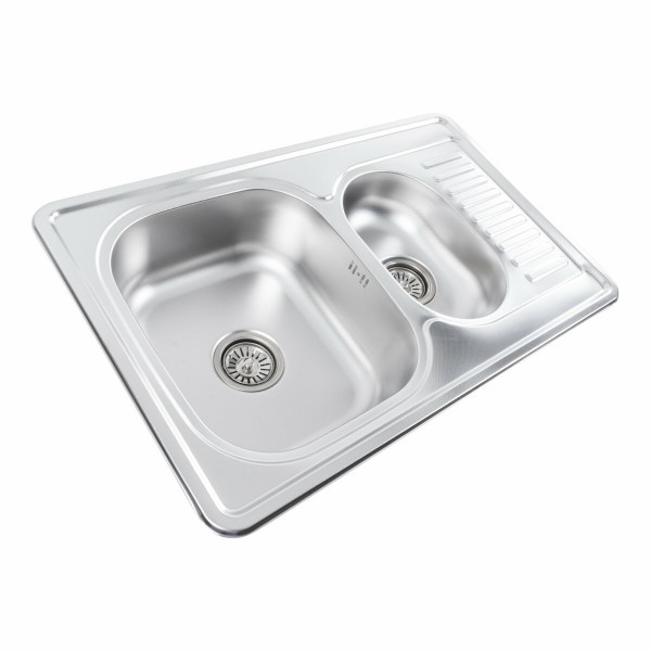 Кухонна мийка з нержавіючої сталі Platinum ДЕКОР 7850D (0,8/180 мм), R