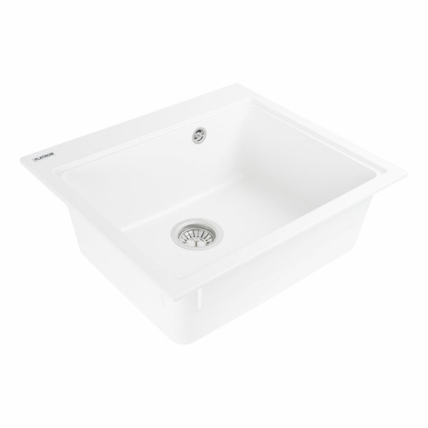 Мийка гранітна Platinum 5852 VESTA матова Білосніжна, ЦЕНТР