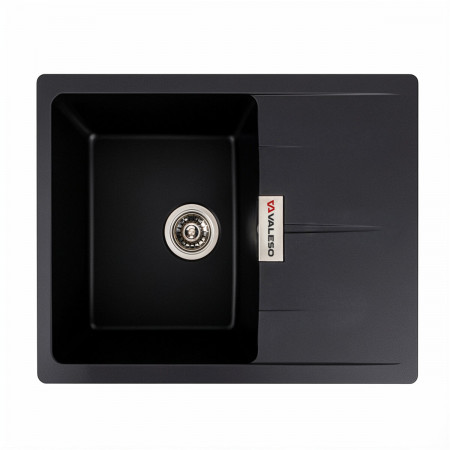 Гранитная мойка для кухни VALESO 6250 ZIRKONE матовая Черная