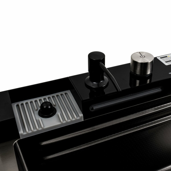 Кухонна мийка 75*45М PVD чорна Platinum Handmade 