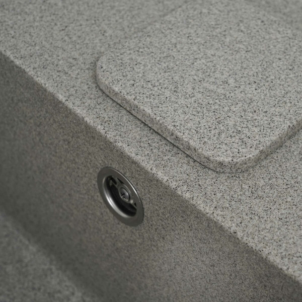 Гранітна мийка для кухні Platinum 7850 CUBE матова Сіра, АВТО