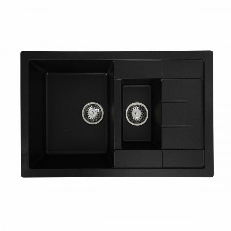 Гранитная мойка для кухни VALESO 7850W TOSKANA матовая Черный металлик
