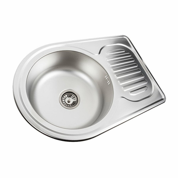 Кухонна мийка з нержавіючої сталі Platinum ДЕКОР 6745 (0,8/180 мм), R