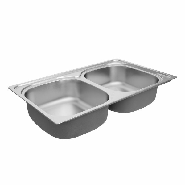 Кухонна мийка з нержавіючої сталі прямокутна Platinum ДЕКОР 7848D (0,8/180 мм)