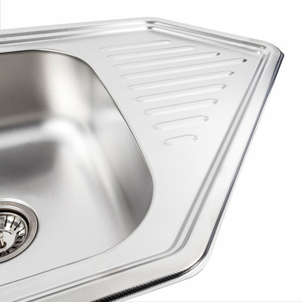 Кухонна мийка з нержавіючої сталі Platinum 9550В ДЕКОР (0,8/180 мм), R