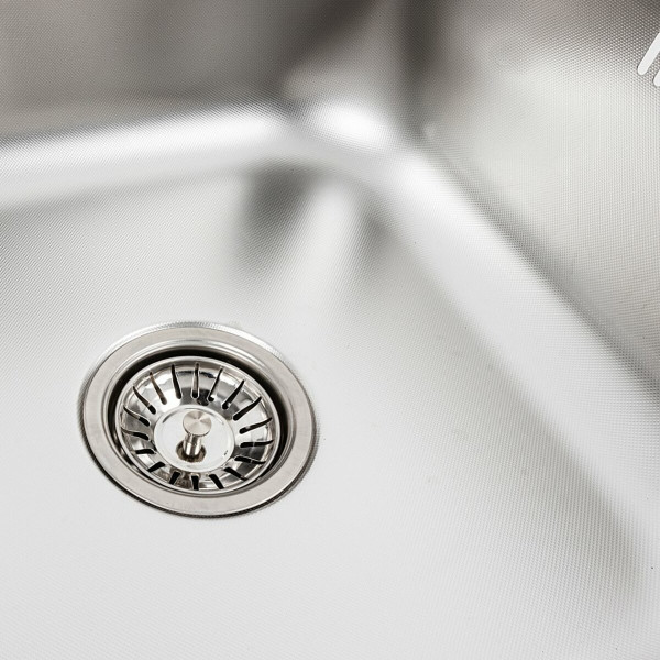 Кухонна мийка з нержавіючої сталі Platinum ДЕКОР 6550 (0,8/180 мм), R