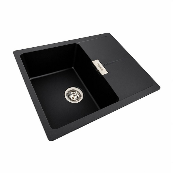 Гранітна мийка для кухні Platinum 6250 ZIRKONE матова Чорна, L