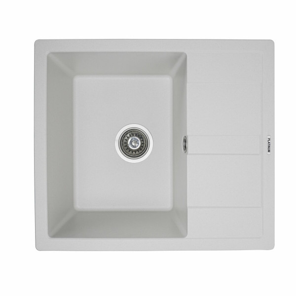 Гранітна мийка для кухні Platinum 5851 ARIA матова Білосніжна, R