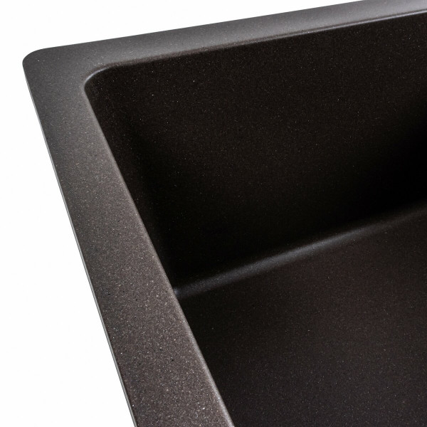 Гранітна мийка для кухні Platinum 6250 ZIRKONE матова Темна скеля