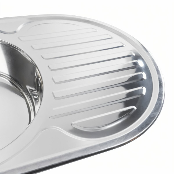 Кухонна мийка з нержавіючої сталі Platinum 7750 ПОЛІРОВКА (0,8/180 мм), R