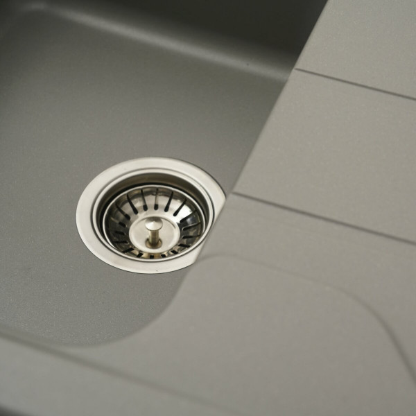 Гранітна мийка для кухні Platinum 7850 VERONA матова Сірий металік, АВТО