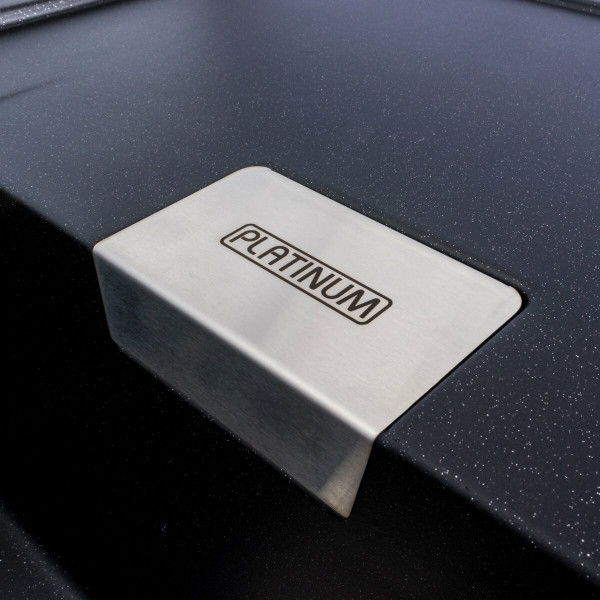 Гранітна мийка для кухні Platinum 8650 DIAMOND матова (чорний металік), L