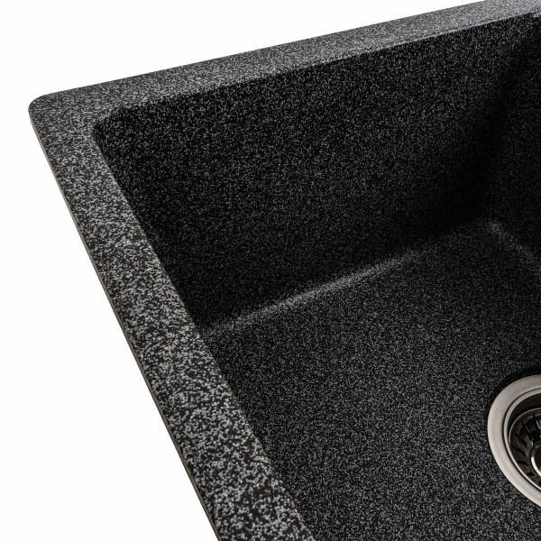 Гранітна мийка для кухні Platinum 6250 ZIRKONE матовий Графіт, L