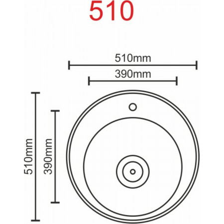 Кухонная мойка из нержавеющей стали Valeso ДЕКОР 510 (0,8/180 мм)