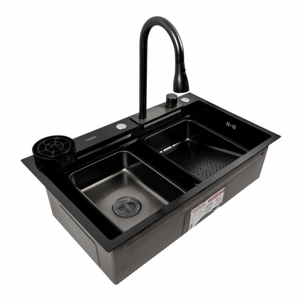 Кухонна мийка PVD чорна CM 75*46A Platinum Handmade 