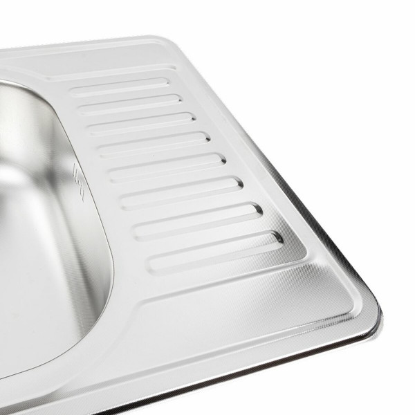 Кухонна мийка з нержавіючої сталі Platinum ДЕКОР 6550 (0,8/180 мм), R