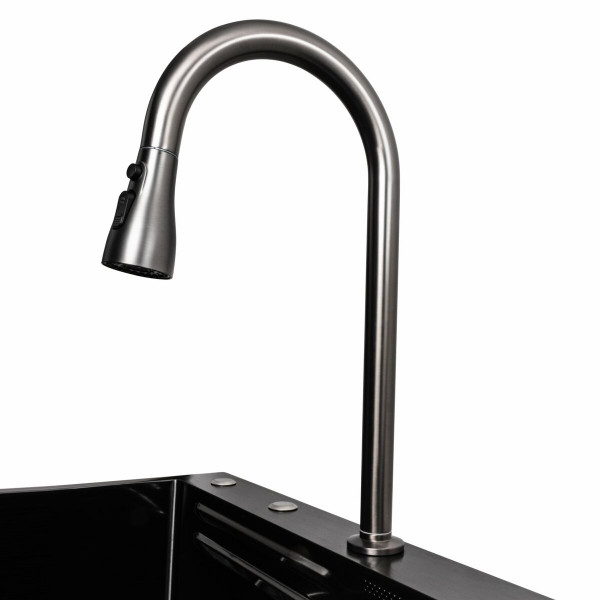Кухонна мийка 75*45A PVD чорна Platinum Handmade 